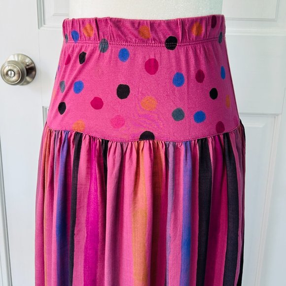 Gudrun Sjoden 100% modal striped/polka dot elastic waist Skirt (size S) - Picture 4 of 11